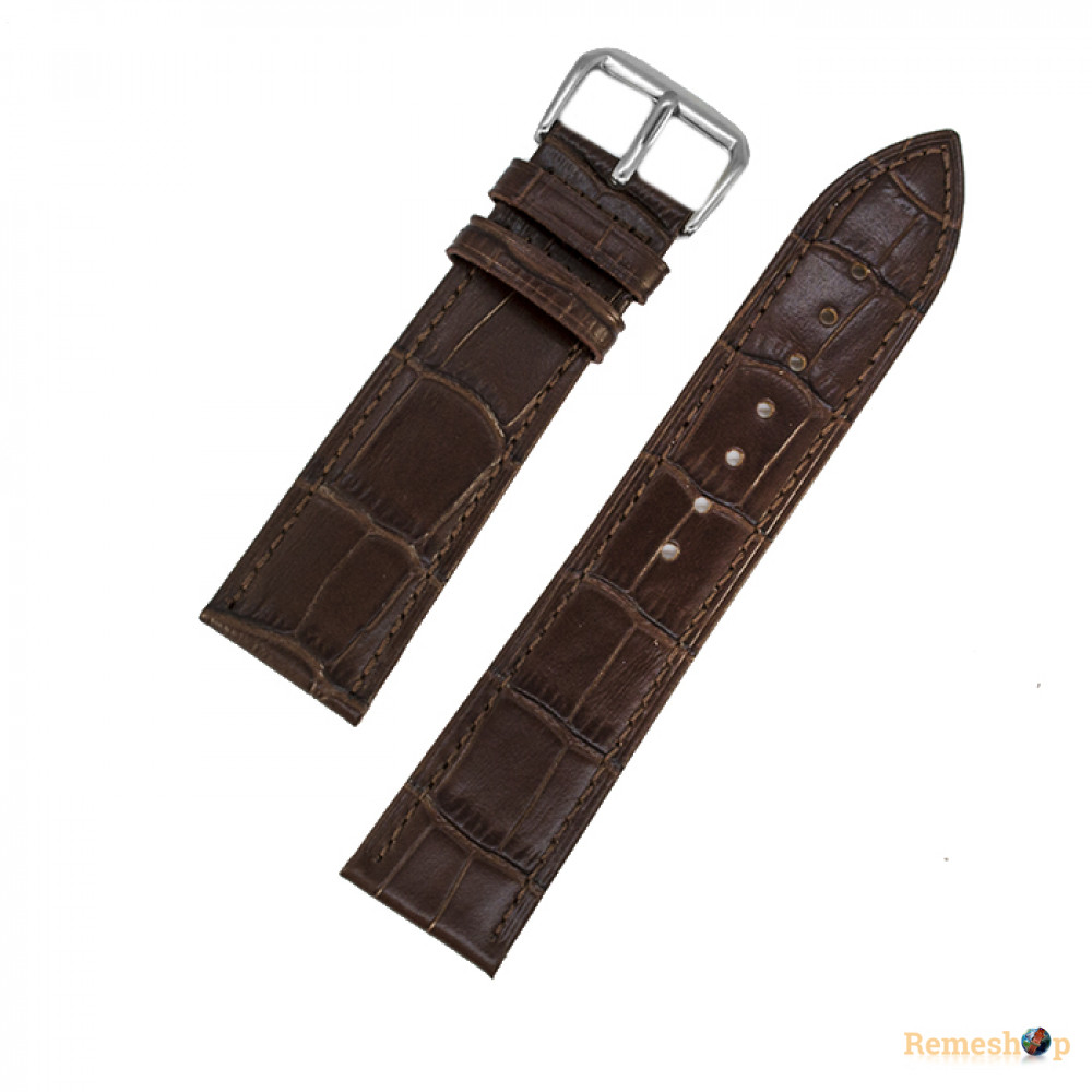 Ремешок кожаный  AONO SAN 8801A 3938 коричневый темный 19 мм