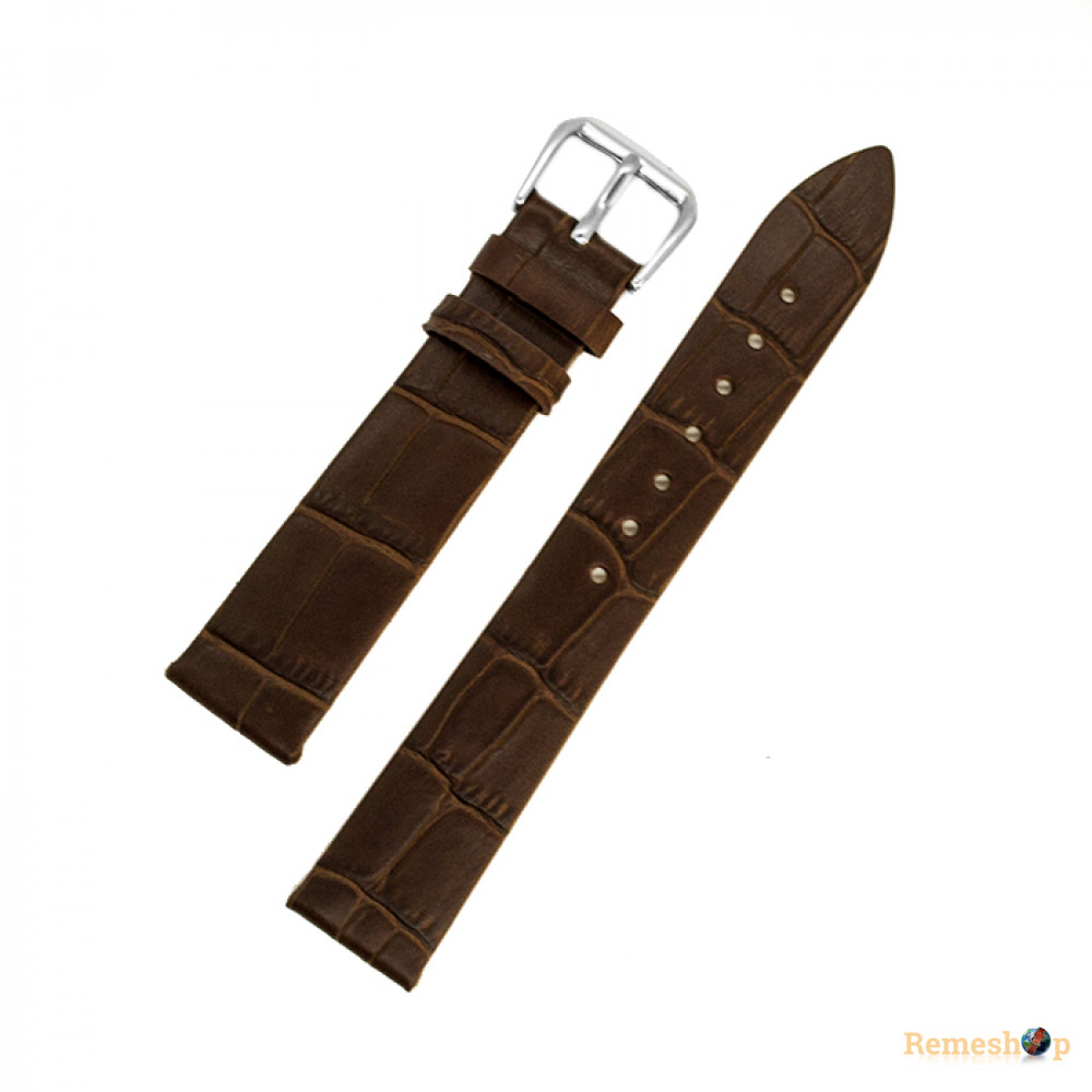 Ремешок кожаный AONO SAN 8801L 2530 коричневый темный 18 мм
