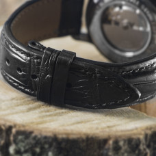 Ремінець Remeshop® HAND MADE Croc Original чорний 22 мм арт.5136 .