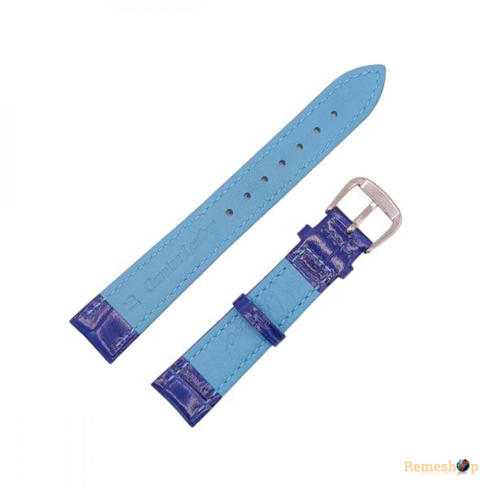 Ремінець шкіряний Aono SANL 8801 4038 синій 16 мм
