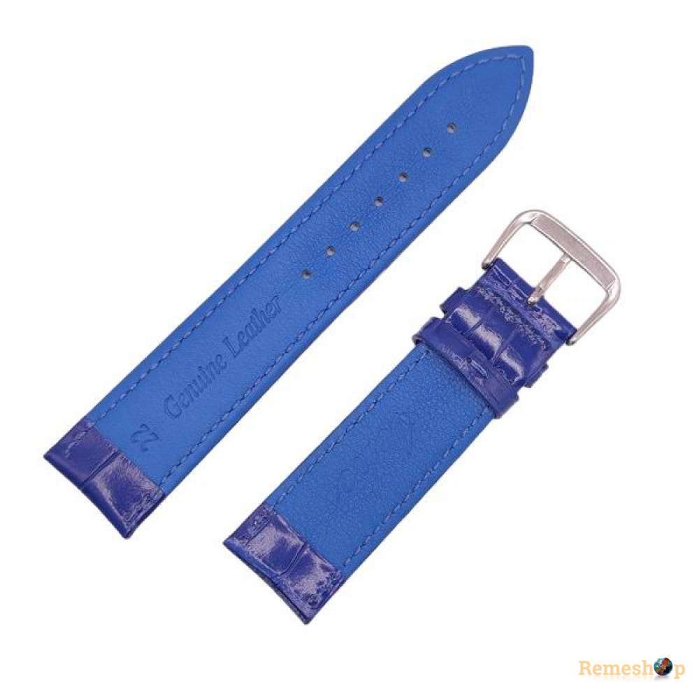Ремешок кожаный AONO SANL 8801 4036 синий 22 мм