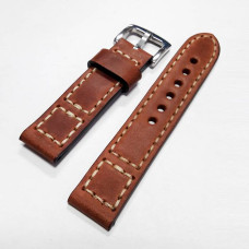 Коричневий шкіряний ремінець для годинника Hand Made Remeshop® WK-08 3368 20 мм. 