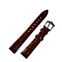 Ремешок кожаный Slava® CL-8609 коричневый темный 16 мм