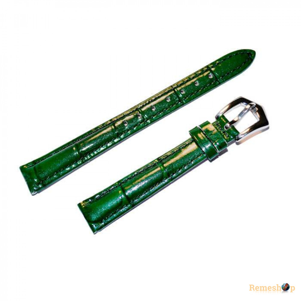 Ремешок кожаный Slava® CL-8608 зеленый 12 мм