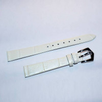 Ремешок кожаный Slava® CL-8609 белый 12 мм
