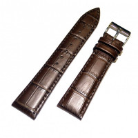 Ремешок кожаный Slava® 2568 коричневый темный 18 мм