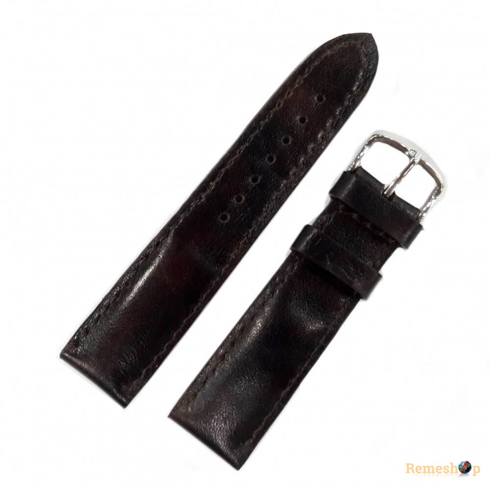 Ремешок кожаный Remeshop® «HAND MADE» 4900 коричневый темный 20 мм