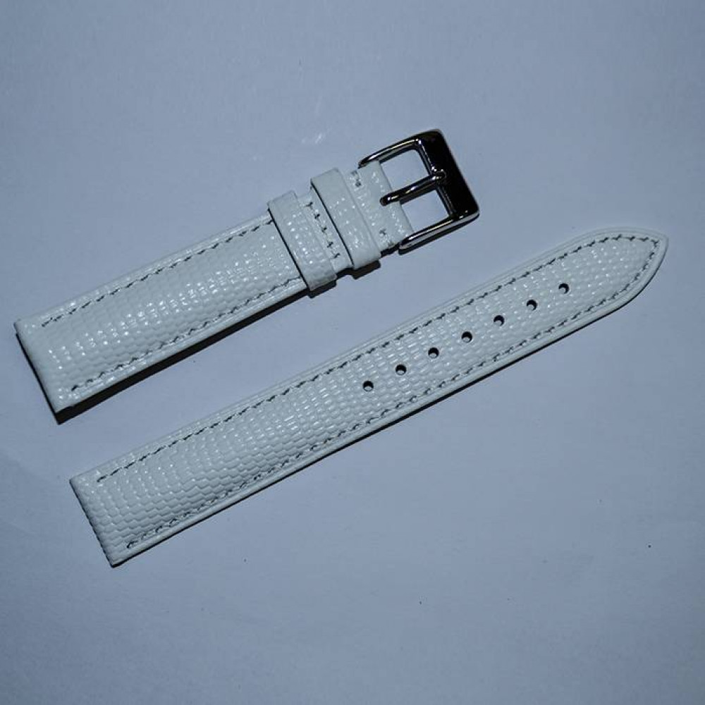 Белый кожаный ремешок для часов Slava® L001 4731 18мм