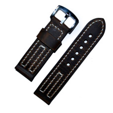 Темно-коричневий шкіряний ремінець для годинника Hand Made Remeshop® WK-07 3707 24 мм.
