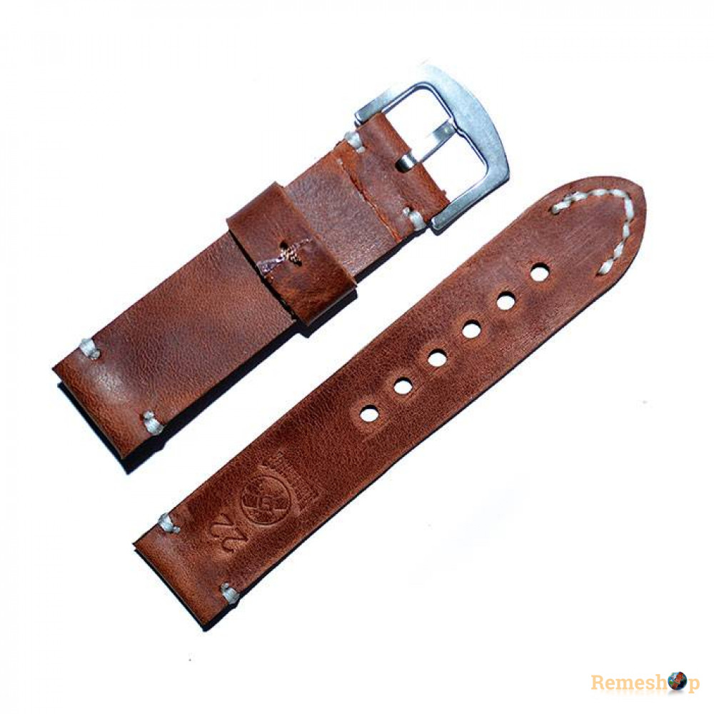 Светло-коричневый кожаный ремешок для часов HAND MADE VINTAGE 4953 22 мм. 