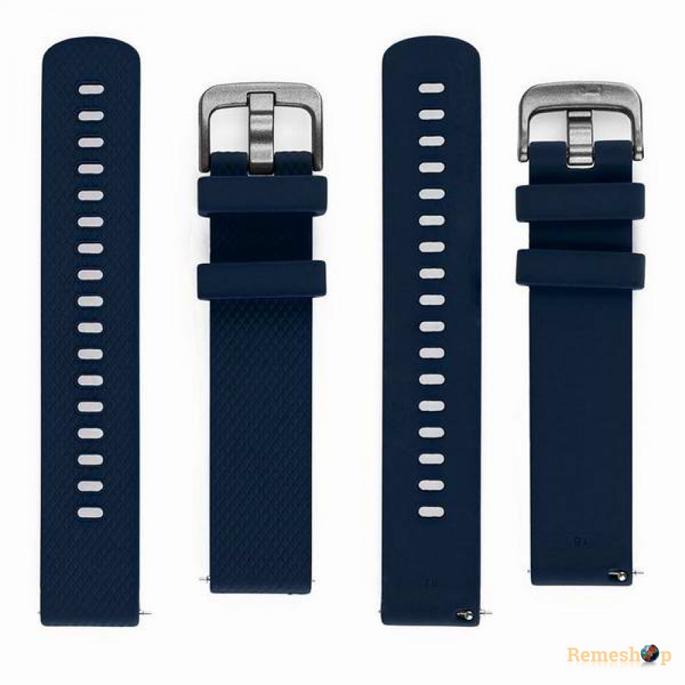 Ремешок силиконовый S07 темно-синий 22мм