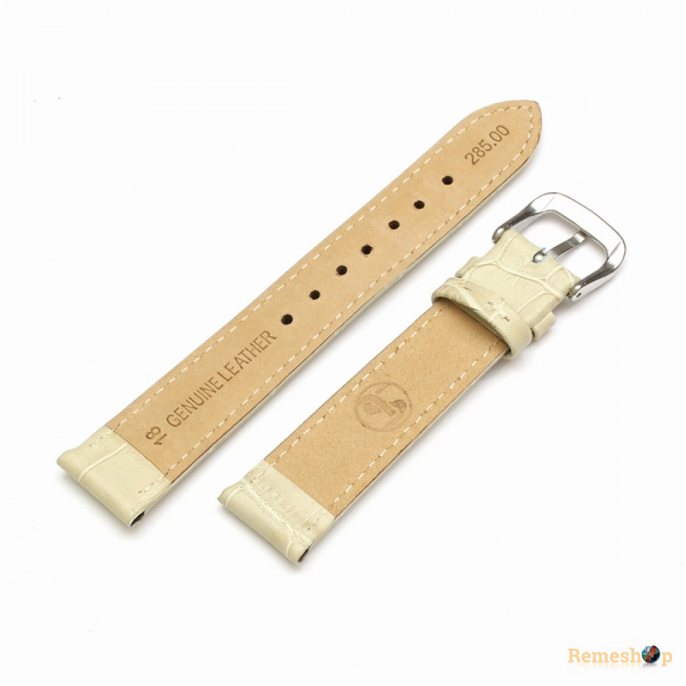 Ремінець шкіряний Slava® 285 бежевий 18мм