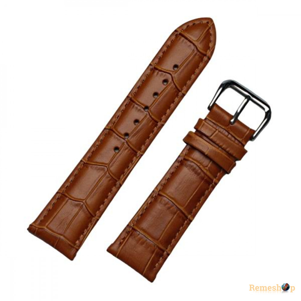 Ремінець шкіряний Slava® 285 світло-коричневий 22мм