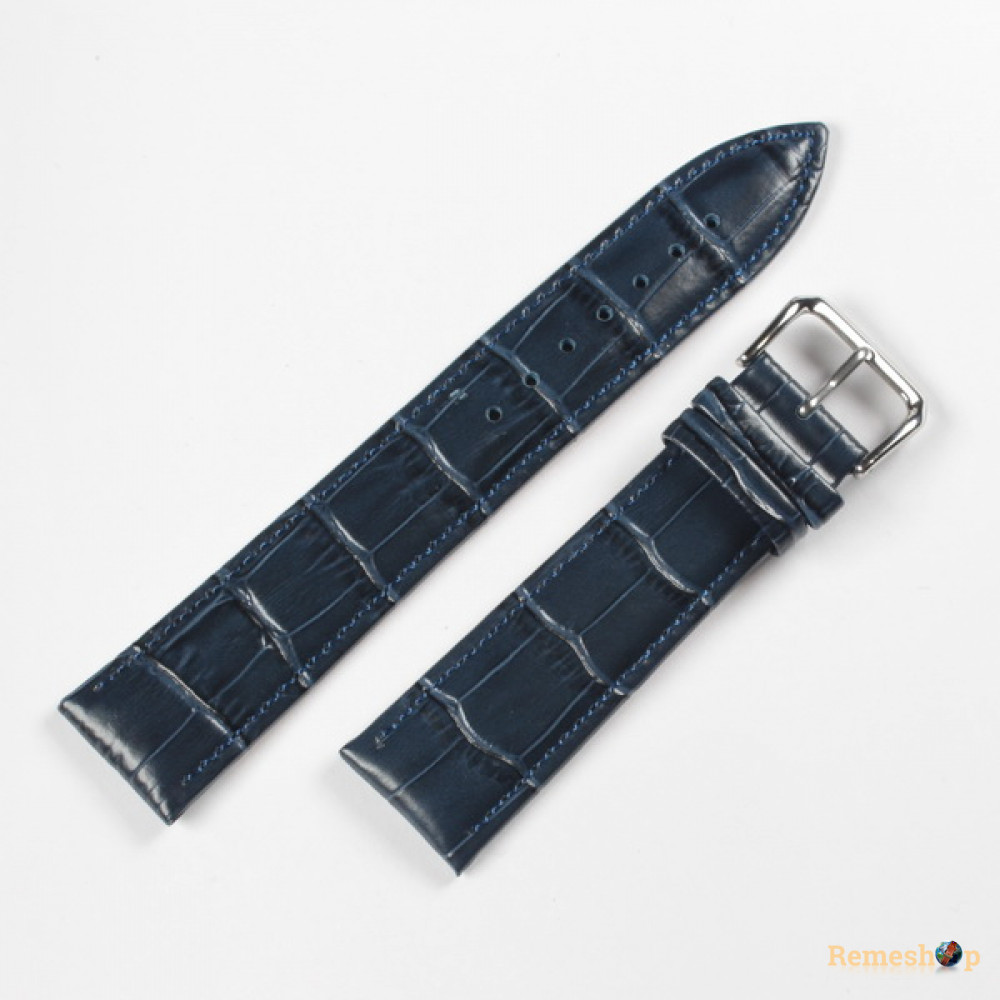 Ремінець шкіряний Slava® 285L синій 22мм