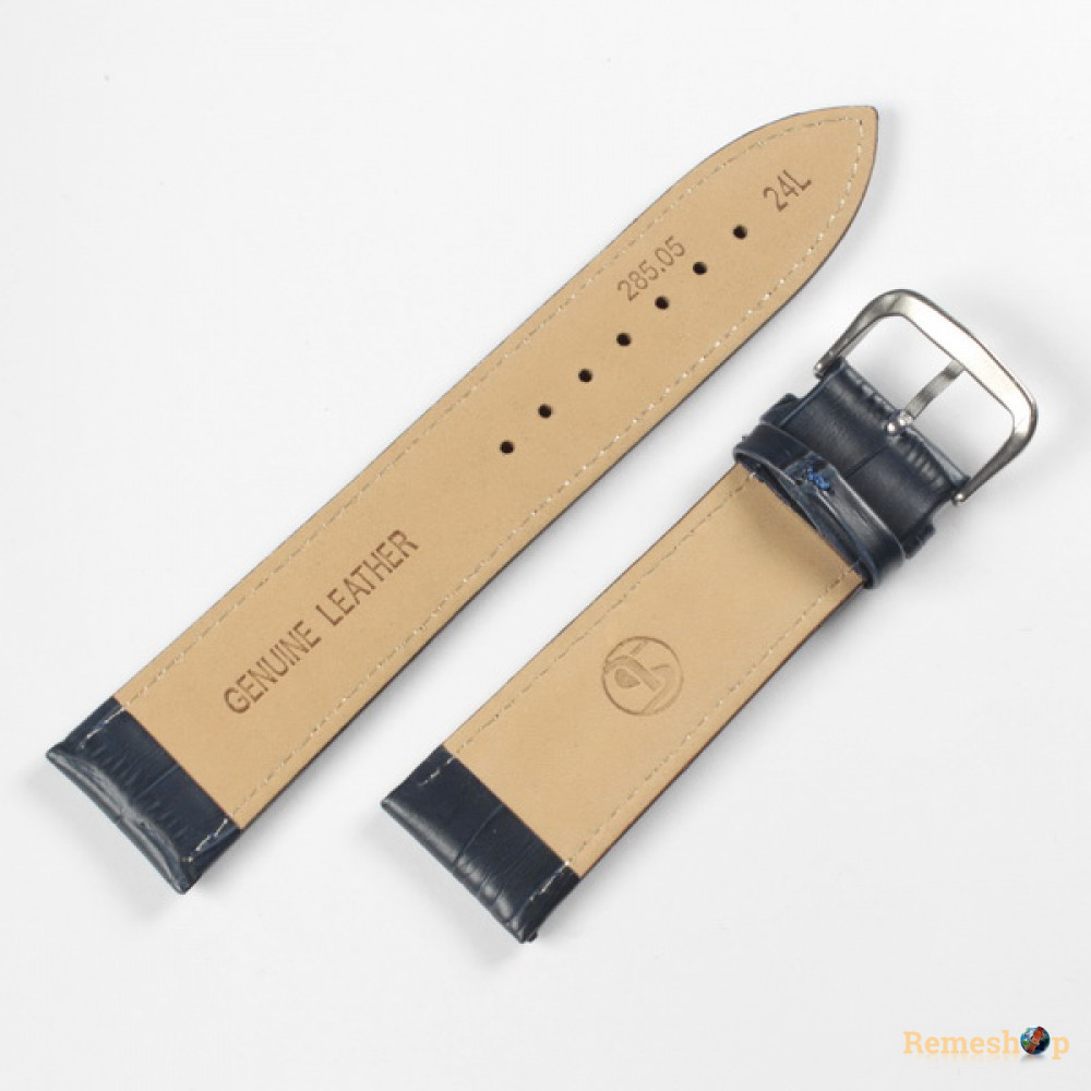 Ремінець шкіряний Slava® 285L синій 24мм