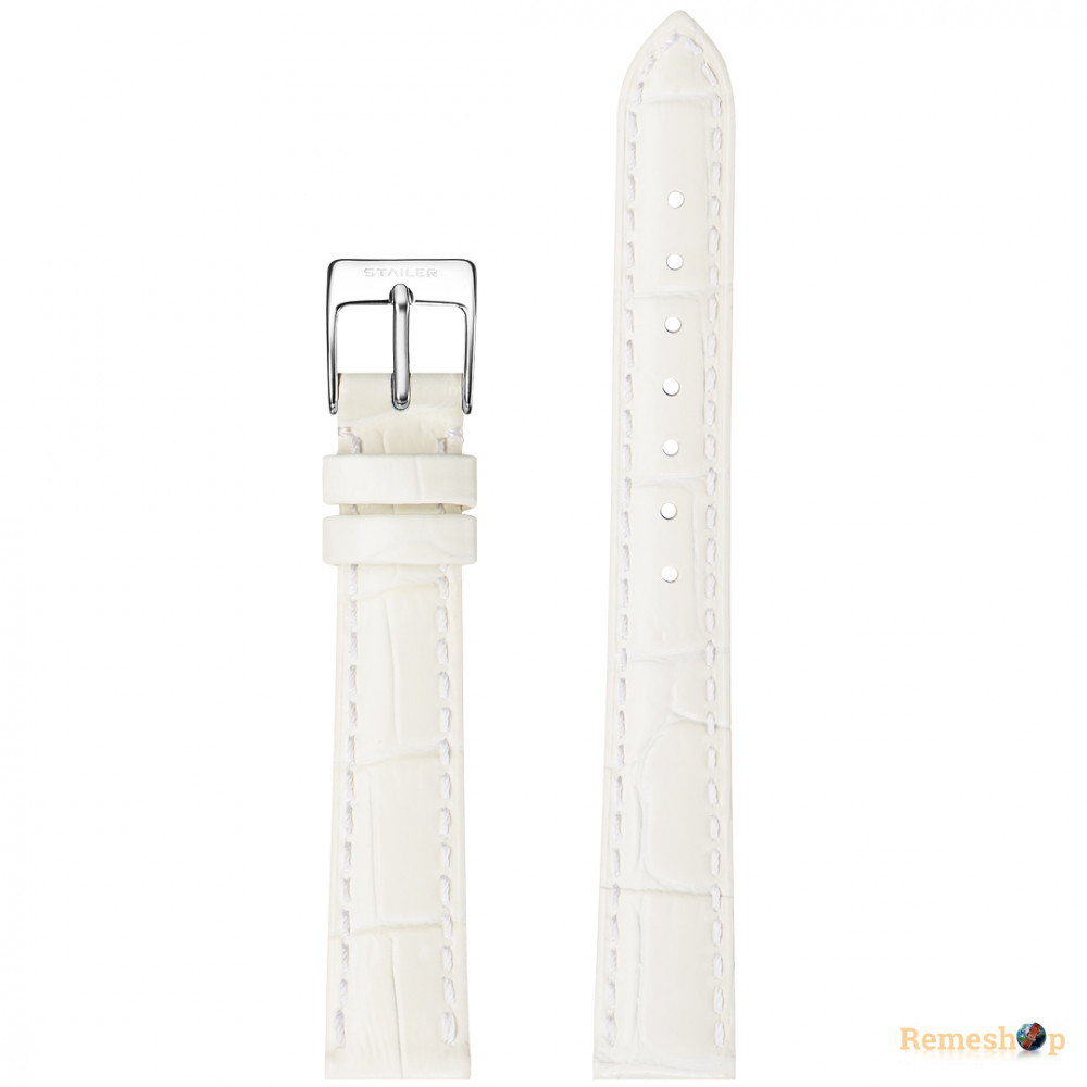 Ремешок кожаный Stailer 1580-1001 белый 10мм
