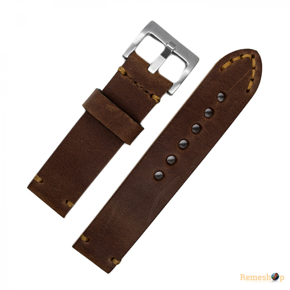 Светло-коричневый кожаный ремешок для часов HAND MADE VINTAGE 3646 22 мм.